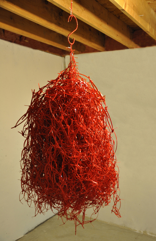 Webbed, cable tie, tying, weaving, 20"(w) x 36"(h) x 20"(d), photo: Xia Gao