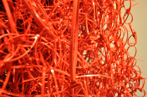 Detail: Webbed, cable tie, tying, weaving, 20"(w) x 36"(h) x 20"(d), photo: Xia Gao