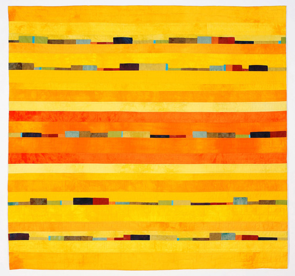 Expedition V, Quilt National 2007, 53in. x 56in., cotton hand-dyed by artist, hand quilted by Edna Koepke.