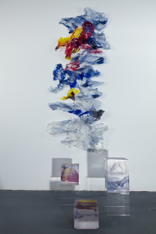 Place: a perfect landscape. silk fabric, resin, dimensions variable  