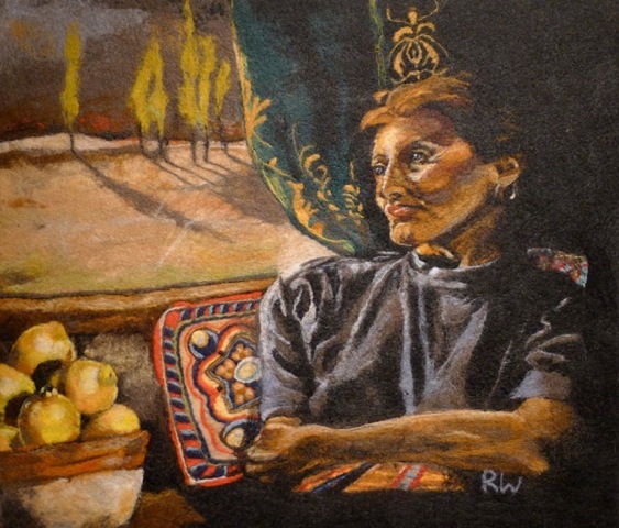Lemons and Poplars, 32" x 29", wool, needle and hand felted. Photo: Robin Wiltse