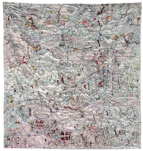 Transverbal 6, hand embroidery, 54 x 51 inches, photo: Istvan Zsako