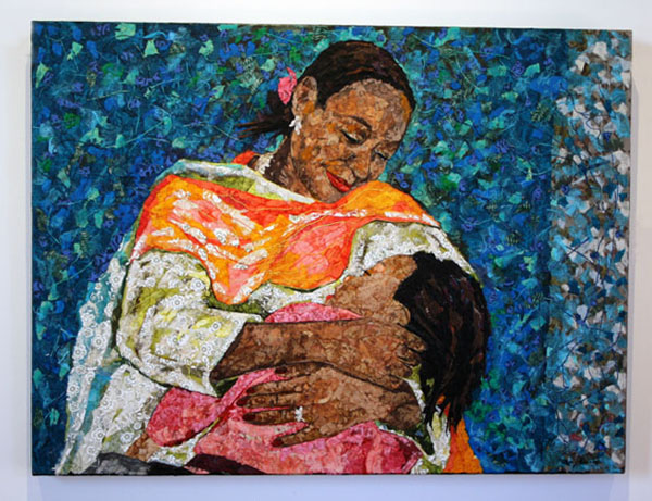 Endearment, imported paper, 2009, 30x40, Mary Karavos, World of Threads Festival 2009, Common Thread International, Part 1