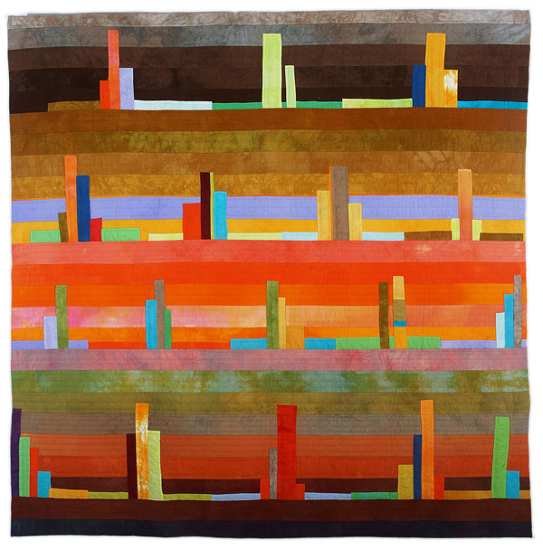 Expedition XII, 58in. x 59in., cotton hand-dyed by artist, hand quilted by the Martin sisters.