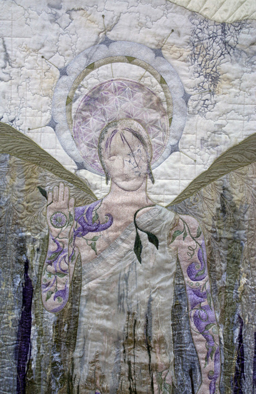 Gaerbhyth ~ Ambassador for Peace (detail image of head and shoulders), 62" (h) x 56" (w)