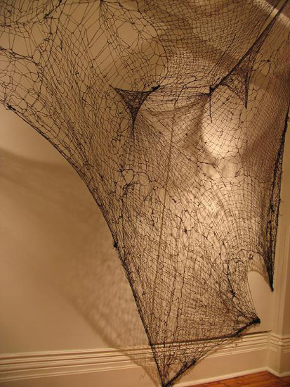 Shroud, installation detail from 2006-2011, burlap.