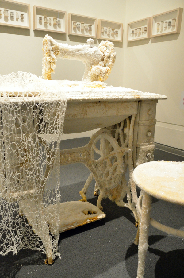 Sweetness of the Work, salt and paper encrusted singer sewing machine from 190. Photo: Noelle Hamlyn