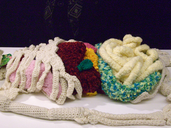 Confetti 2, Confetti Series, 20hx28w inches, silk collage, collage of silk pieces, machine stitched and mounted on painted canvas. Photo: Carmella Karijo Rother.