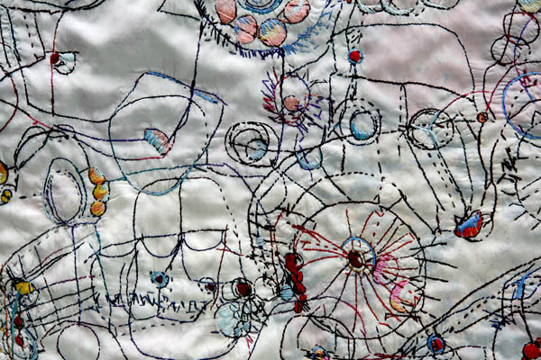 Detail: Transverbal 6, hand embroidery, 54 x 51 inches, photo: Istvan Zsako
