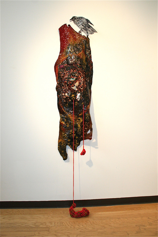 Human Nature, 2011, free motion machine embroidery, crochet (Leisa Rich)