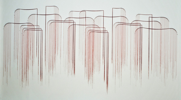 Two Islands in the River, 2010, Silk thread 234 x 333 x 5 cm, photo: Cheryl O'Brien