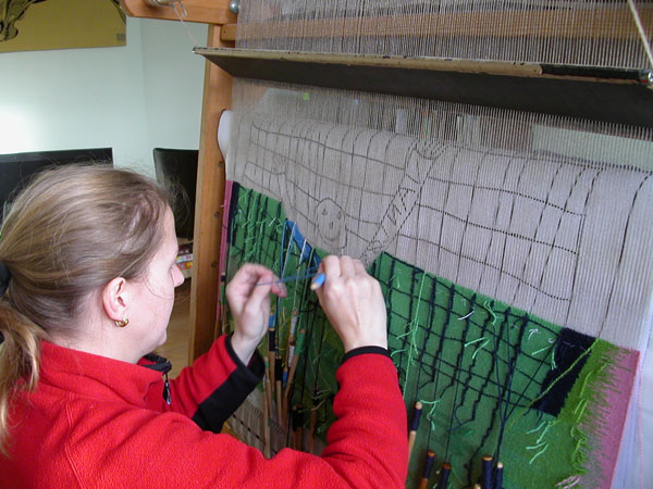 Ulrikka Mokdad at her loom