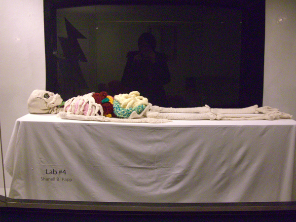 Lab, yarn, thread, 2006, life sized, crochet, sewing. Photo: Shanell Papp.