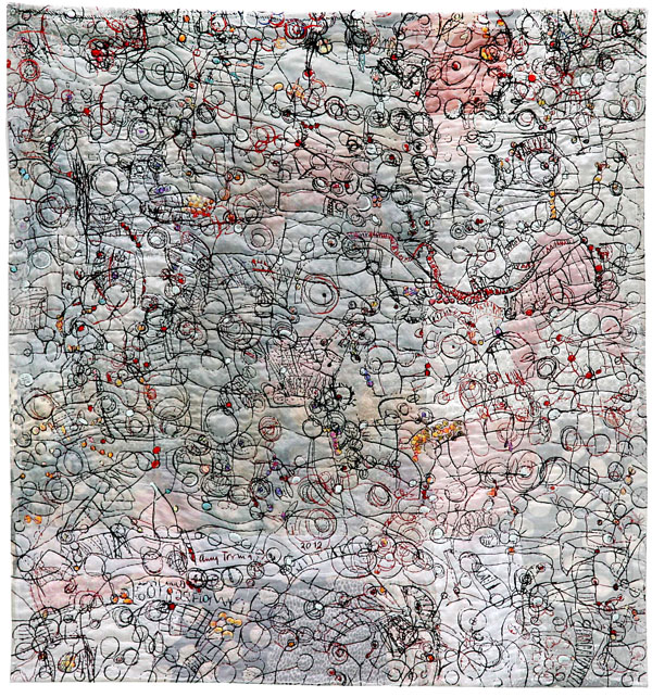 Transverbal 7, hand embroidery, 54 x 51 inches, photo: Istvan Zsako