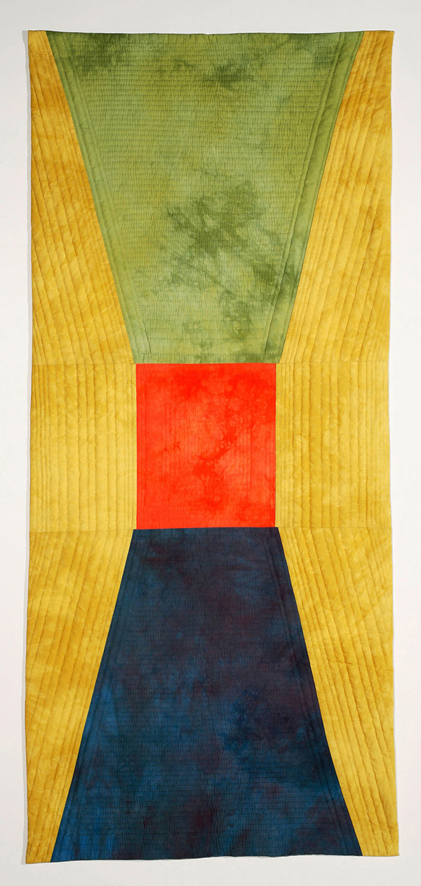 Expedition IV, 22.5in. x 50in., cotton hand-dyed by artist, hand quilted by the Martin sisters.