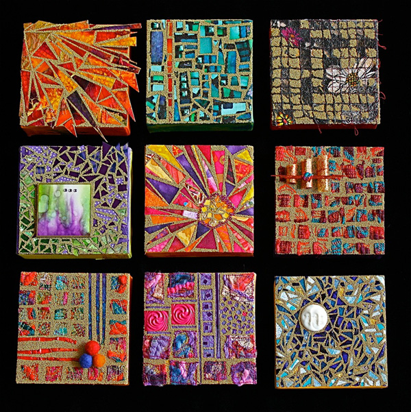 It's Magic Series, mixed media, 2010, each piece 4" x 4", mosaic, photo: Geri deGruy
