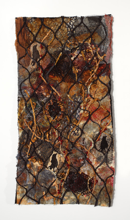 Landfill, mixed media, hand stitching, 15"x 29", 2008, photo: Bob McNair