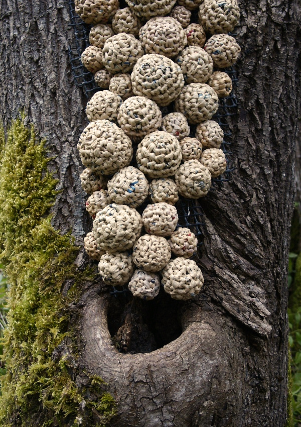 Fungo Plastica, crocheted plastic bags & tree, installation: Hamersley Inlet, WA, photo: Barbara De Pirro