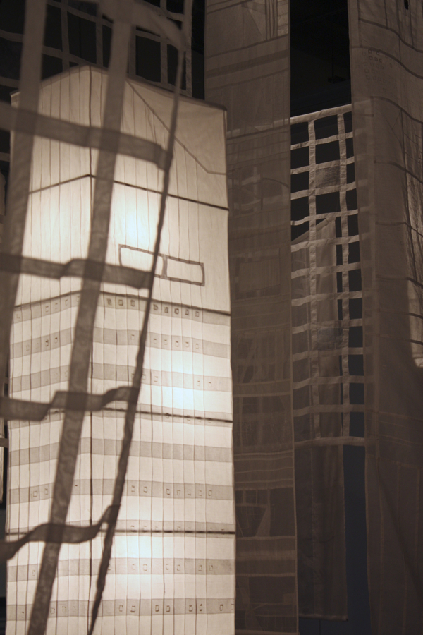 A State of Transparency, site-specific installation, pima cotton organdy, Pojagi. Photo: Karen Goetzinger.