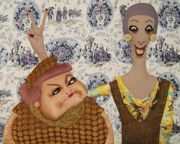 Nonas, 46cm h x 61cm w, Medium/Technique: Three - Dimensional Applique (Cotton, Wool, Fur, Silk, Leather)