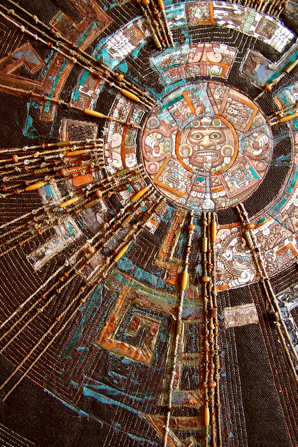 Detail: The Lost World, 2009, 35" x 50" collage – digital print on fabric, appliqué, beading, photo: Milena Radeva