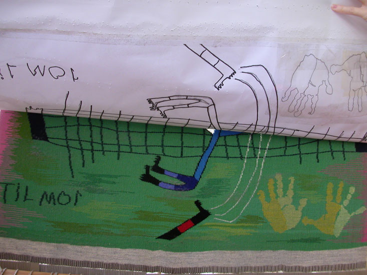 Tapestry, detail, in process