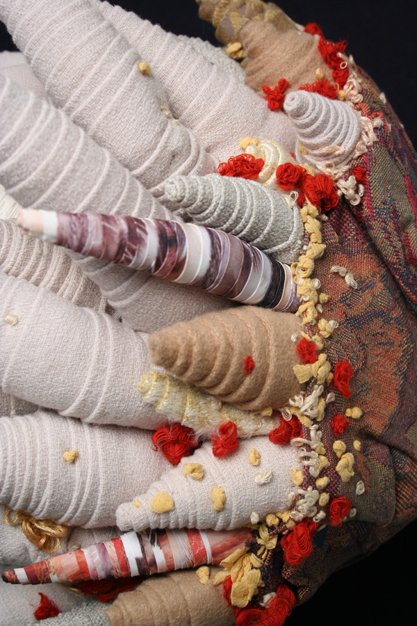Urchin (detail), 2006, rolled and hand embroidered (leisa Rich)
