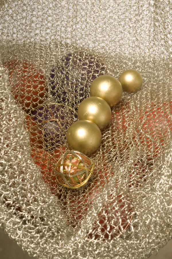 Cross Hatched Pods, detail, 2009, 13.5" x 6" x 15.5", 23.5" x 9" x 15.25", Wire, wood, iron, paint. Technique crochet. Photo: John Carlano