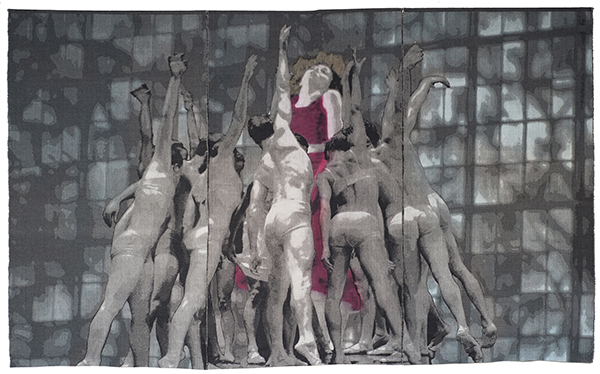 Rodin & Claudel 2, 2012. Jacquard weaving, cotton, linen, dyes, 183x290 cm, City of Montreal collection