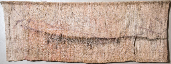 A closed eye - wall tapestry, 300x100cm., 2004, photo: Juozas Kamenskas.