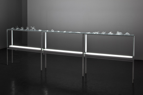 Constructions, 2011, Zip-Ties, glass, painted steel and neon, 48.25 x 147 x 9.5 inches, Michel Dubreuil photo credit