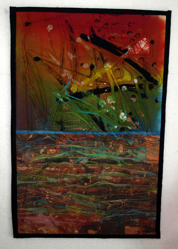 Either/Or, cotton batik, machine stitch