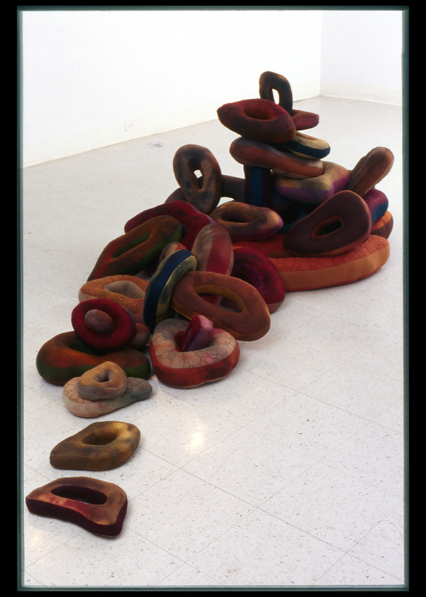 From the Ground, Up, 2006, Free motion machine embroidery, dyed (Leisa Rich)