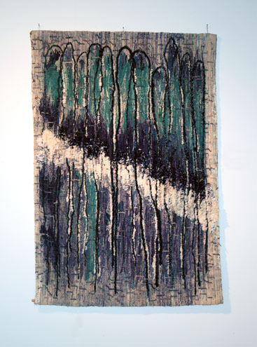 Lodz-Freezing Rain I, Tapestry Haute-Lisse, Wool, cotton and linen, 1.60 m H  X 1.12 m W, 1995