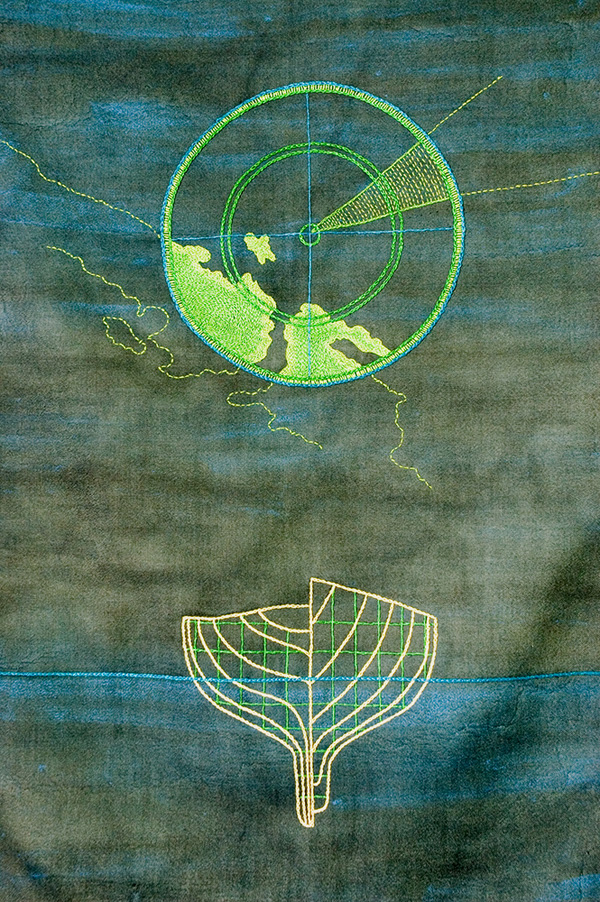 Night Vision, 2007, 53cm w x 66cm h, fabric paint, hand embroidery