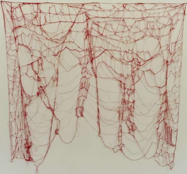 Red Flood, 2009, 118 x 128 x 3 cm, cotton thread, tin foil, photo: Cheryl O'Brien