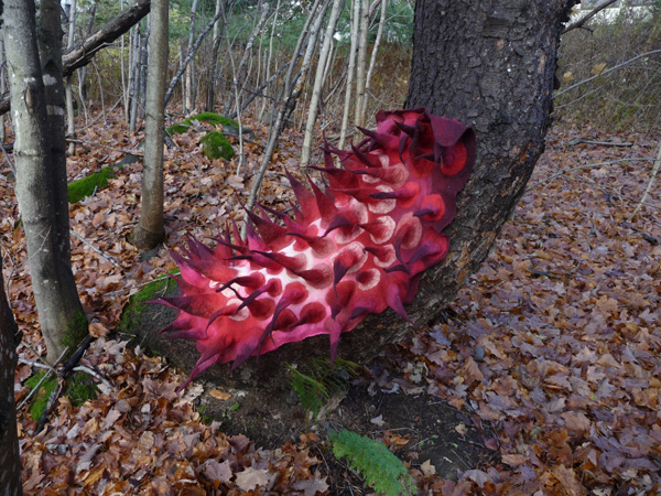 Red Spikes, 2010, 150x90, Marjolein Dallinga, wool felted hand dyed