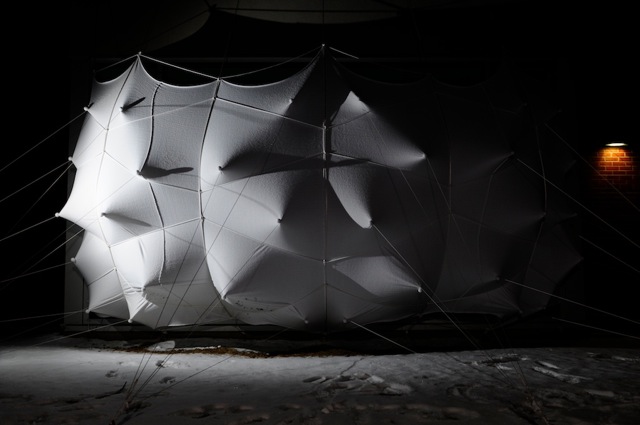 Shadow study of Swarm at Southern Alberta Art Gallery. Photos by Rod Leland