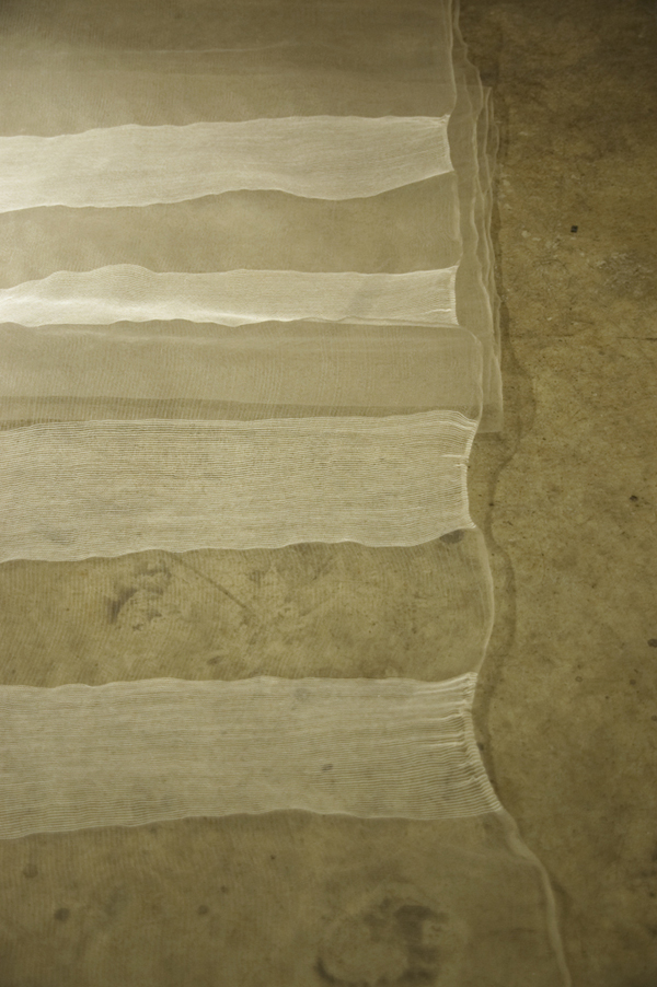 Detail: Alter Ego, hand woven monofilament and cotton. 130 cm x 650 cm, 2009. Photo: Noelle Hamlyn.