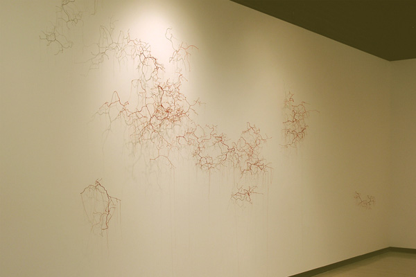 Emergence, wall installation with wire and thread, 2006 (Photo: Kurt Simonson) 