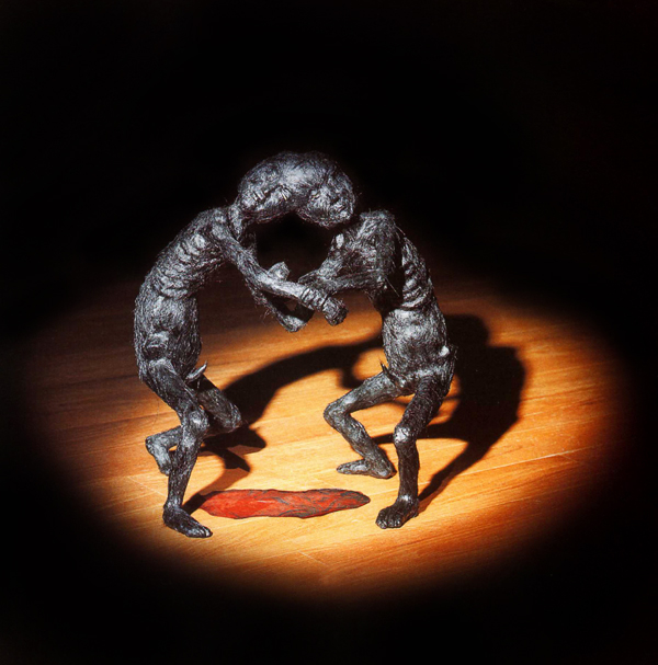 Proverbs of Hell, 2001. Japanese tissue paper, acrylic ink, oil based marble, oil paint, wire armatures filled with rigid polyurethane foam, wax, pigment, human hair. Installation at Museum of Contemporary Canadian Art. Photo: Isaac Applebaum.