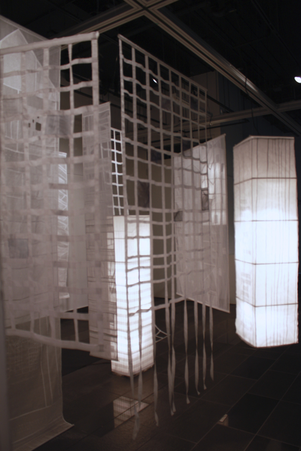 A State of Transparency, site-specific installation, pima cotton organdy, Pojagi. Photo: Karen Goetzinger.