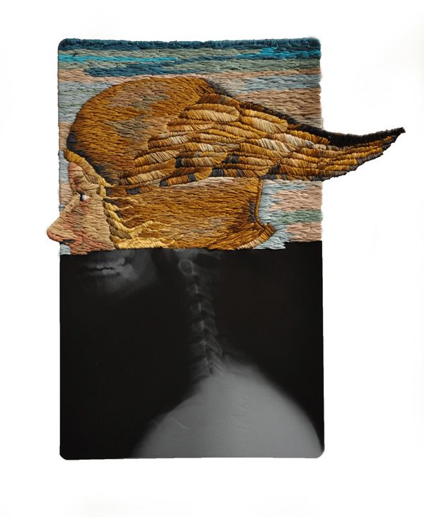 Avatar #6, Mercury, 13 1/2 x 15 5/8", 2012, Hand-embroidered x-ray.
