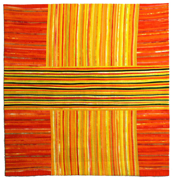 Mlia Mingi, 50in. x 53in., cotton hand-dyed by artist, hand quilted by the Martin sisters.