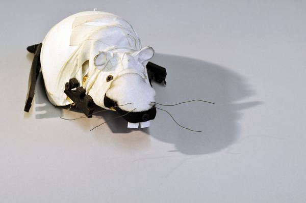 Beav, recycled hockey gear, 4.5" x 7" x 11", 2011.