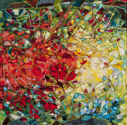 Calligraphy of Color- Imported Papers - 2010 - 36 x 36, photo: Dean Palmer Photography
 	
Coral Crescendo - Imported Papers - 2011 - 24 x 24, photo: Dean Palmer Photography