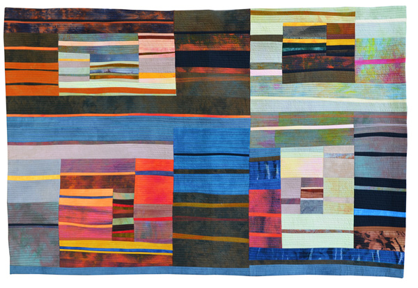 Big River Series:  First Light, 42x60”, hand-dyed cottons and silks, machine pieced and quilted
