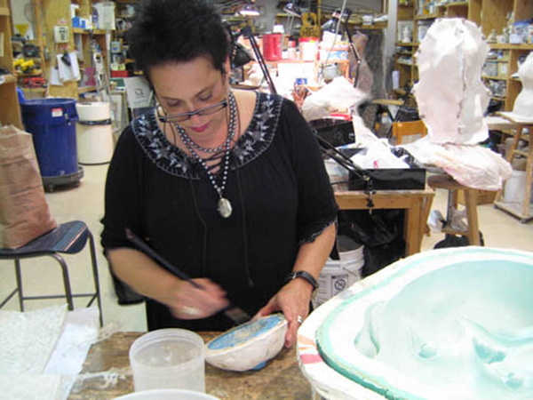 Melanie working at the Al Green Sculpture Studio School, Toronto