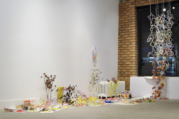 Safety net, Loop Gallery, Toronto, paper, plaster, pipe cleaners, 2010, photo credit, Michael Tweed