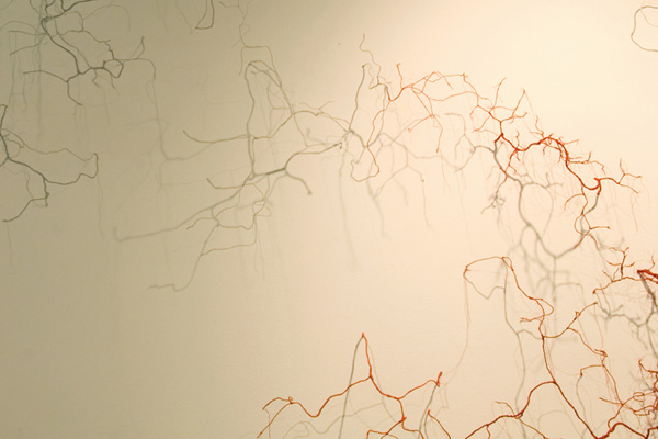 Emergence, wall installation with wire and thread, 2006 (Photo: Kurt Simonson